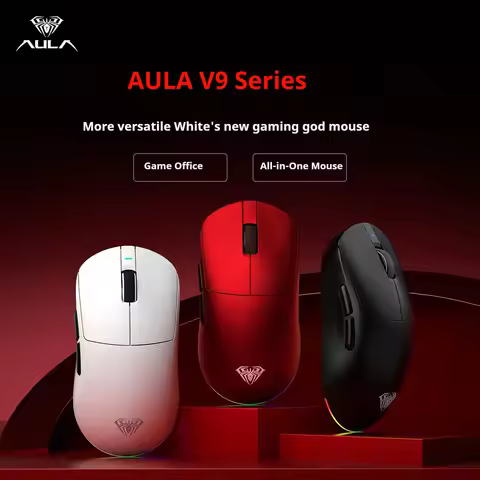 Aula V9 Ultra Wireless E-sports Gaming Mouse Double 8k 3mode PAW 3950 8k 55g Lightweight Ergonomic M