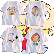 恶搞之家布莱恩饺子皮特盖酷家族宽松短袖t恤男女夏季新款上衣服Family Guy Brian Dumpling Pete Gekko Family Loose-Fit Short-Sleeve T-S
