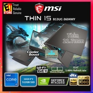 MSI Laptop THIN 15 AI B13UC-3604MY GAMING (I7-13620H/16GB /512GB/15.6 FHD 144HZ/4GB RTX 3050/ W11/BA