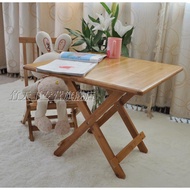 HY/🎁Bamboo Folding Table Small Square Table Foldable Desk Dining Table Mahjong Table Household Outdoor Balcony Portable