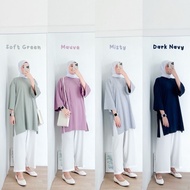 Blouse OverSize Dress | Baju Mengandung Menyusu Muslimah Blause Pregnant Keselesaan Lengan Panjang
