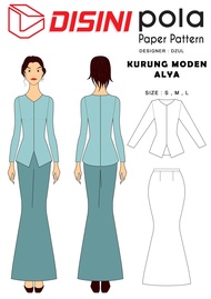 Pola Pakaian - Baju Kurung Moden ALYA - Sewing Pattern by DISINI, designer DZUL