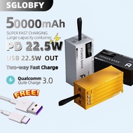 SGLOBFY 50000mAh 3C Fast Charging Powerbank High-Capacity 4-in-1 cable mobile Charging Power Bank 22