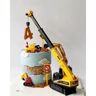 起重機吊車工程車蛋糕裝飾擺件挖土機推土機兒童男孩小孩生日甜品