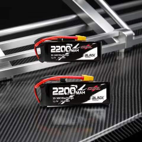 2 Packs CNHL Black Series 2200mAh 3S 11.1V 30C Lipo Battery with XT60 Plug For RC CAR Airplane Lipo 