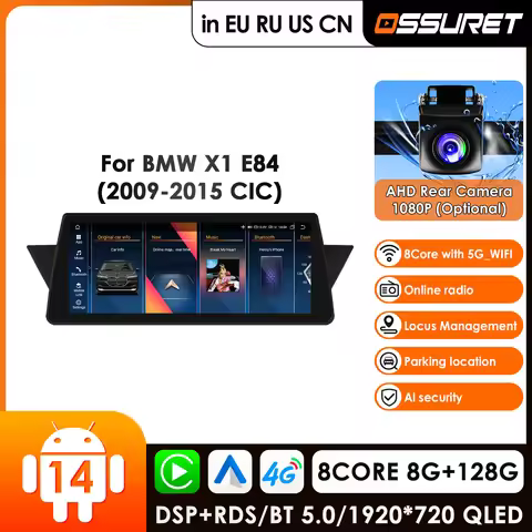 10.25'' Screen Android14 Car Radio Multimedia Video Player for BMW X1 E84 CIC 2009-2015 E84 NBT GPS 