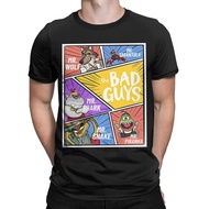 Men's 100% Cotton Round-Neck Short-Sleeve T-Shirt with 【The Bad Guys  2】Cartoon Print