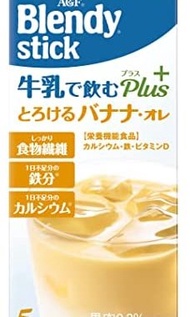 (訂購) 日本製造 AGF Blendy Stick Plus 即沖 香蕉牛奶 5 條 (6 盒裝)