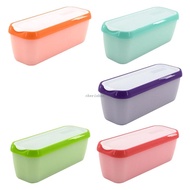 CH*【READY STOCK】 Ice Cream Storage Tub Rectangular Reusable Ice Cream Box Container Mold with Lid Ki