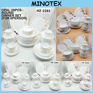 38PCS Opal Round Dinner Set for 6 Person/ Set Makan 6 Orang / 38PCS Opal Glass Dinner Set / Dinner P