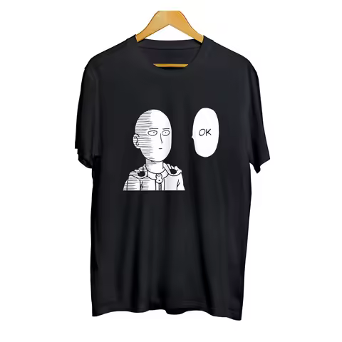 T-Shirts distro anime SAITAMA OK one punch man 100% cotton combed 30s