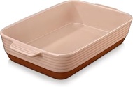 MALACASA 4.8 Qt Ceramic Oven Dish with Handles, 9 x 13 Inch Baking Dish Casserole Dishes, Deep Recta
