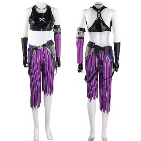 Jinx Cosplay Costume Game Arcan Women Jinx Outfits for Halloween Party Comic Con Jinxx Cospay