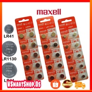 Maxell Battery LR41 192 / LR44 A76 / LR1130 189 Alkaline 1.5V Battery 1Pcs - High Quality Original M
