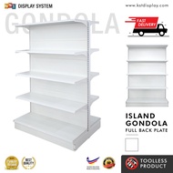 (FREE INSTALLATION) ISLAND GONDOLA FULL BACK PLATE WITH SHELVING MATT WHITE (3FEET&4FEET)