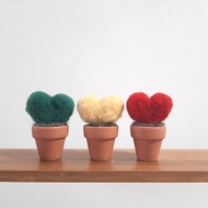 |羊毛氈材料包| 愛心盆栽 | 附教學影片 001