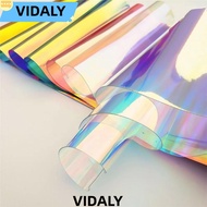 VIDALY Rainbow Film Vinyl, Shiny 20*95CM Iridescent Film, DIY Candy Color Transparent Tarpaulin Bow 
