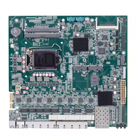 ATX H110 Motherboard 8*RJ45 LAN 2* Fiber Optic LAN 2*DDR4 32GB RAM M.2 Kaby Lake 7th Gen I5-7400/750