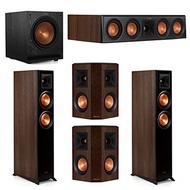 Klipsch 5.1 Walnut System 2 RP-5000F Floorstanding Speakers, 1 Klipsch RP-404C Center Speaker, 2...