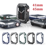 NEW! Dual Color Shockproof Armor Case for Apple Watch Series 7/6/SE/5/4 (41mm 45mm 40mm 44mm) Transparent watch Cover