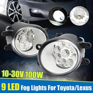 9 LED ไฟตัดหมอกไฟหน้ารถสำหรับ Toyota Corolla Camry Lexus GS450h Venza Yaris