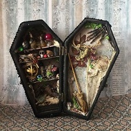 Potion Closet, Miniature coffin shelf, BookShelf Box, 1:12, Diorama,Creepy decor