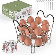 Stackable Egg Steamer Rack Trivet 9 holes with Heat Resistant Handles for Instant Pot Accessories St