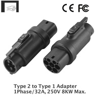 IEC62196 Type 2 to SAE J1772 Type 1 EV Adapter Charging Convertor 250V 32A Type2 to Type1 Charger Co