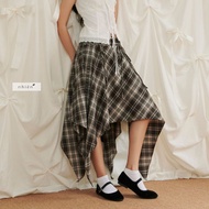 Retoro Skirt - Korean style women's checkered Skirt with straps nhiennhienvintage BV155