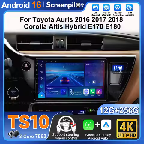 Car Radio For Toyota Auris 2014 2015 2016 2017 2018 Carplay Android Auto 8 Core Corolla Altis Hybrid