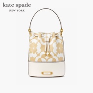 KATE SPADE NEW YORK SPADE FLOWER MONOGRAM RAFFIA GRAMERCY MEDIUM BUCKET BAG KC197 กระเป๋าสะพายข้าง