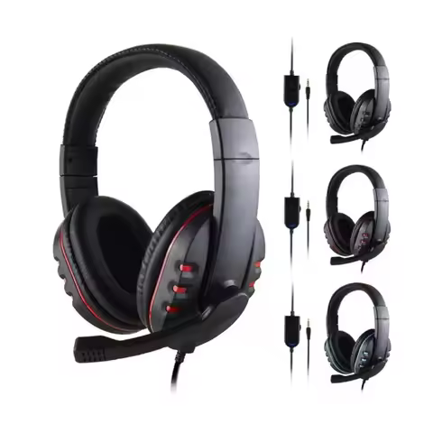 Gaming Headset 3.5mm Wired Over-Head Gamer Headphone With Microphone Volume Control Gamer Earphone H