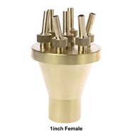 ZOOGGJZ ทองเหลืองเบิ้ล หัวฉีดน้ำพุแบบตรงตรงกลาง Fnpt fnpt 1/2 "3/4" 1" สปริงเกลอร์หัวฉีดคอลัมน์ดอกไม