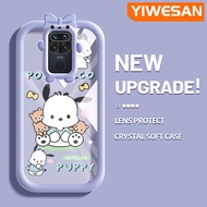 YIWESAN เคสสำหรับ Xiaomi Redmi Note 9 Redmi เคส10X ลายการ์ตูนสุนัขน่ารักโปร่งใสใหม่อัปเกรดซิลิโคนนิ่มใสบางและให้ความรู้สึกดีฝาครอบป้องกันเคสเคสมือถือกันกระแทก