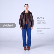 กางเกงยีนส์ผู้หญิง Klassik JF-153 Wide Leg Dark Blue High Waisted Jack Russel