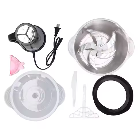 Food Processor Stainless Steel 5L High Capacity with 5 Blades Electric Food Chopper for Meat Vegetab