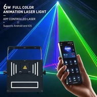 6W RGB Laser Animation Light Bluetooth App ILDA DMX Scanner DJ New Year Wedding Disco Dance Stage