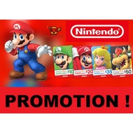 US Nintendo Switch eShop Top Up Prepaid Card Credit Gift card $10, $20, $25, $30, $35, $50, $99, $10