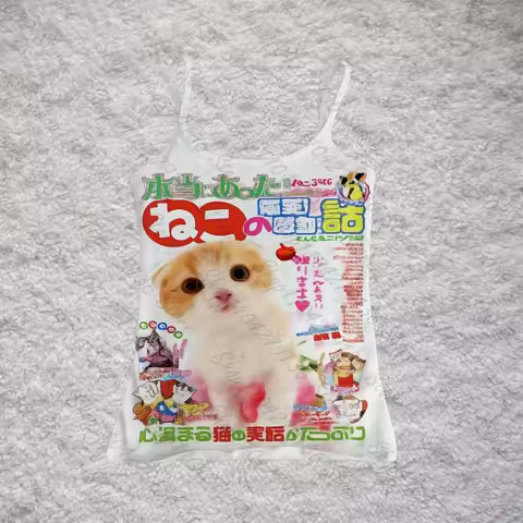 Japanese Anime Clothes Woman Clothing Emo Aesthetic Tanks & Camis Crop Summer Y2k Clothes Women top 