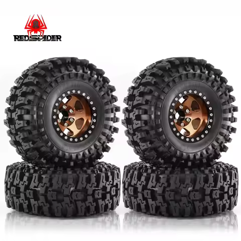 RS RC 120mm Metal 1.9" Beadlock Wheel Rim Rubber Tire Set for 1/10 RC Crawler Car Traxxas TRX4 RC4WD