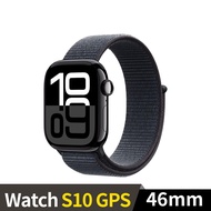 Apple Watch S10 GPS 46mm 鋁金屬錶殼運動錶環(曜石黑色+墨水色運動錶環)