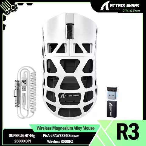 ATTACK SHARK R3 PRO Magnesium Alloy Mouse, Wireless 8K Mouse, 46g SUPERLIGHT, PixArt PAW3395 Gaming 