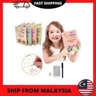 [RH SHOP] 4 Books of Children's Magic Books, Reusable 3D Calligraphy Copybooks