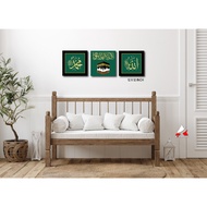 FRAME HIASAN LAILAHAILLAHALLAH 12X12 INCH (3 PANEL)