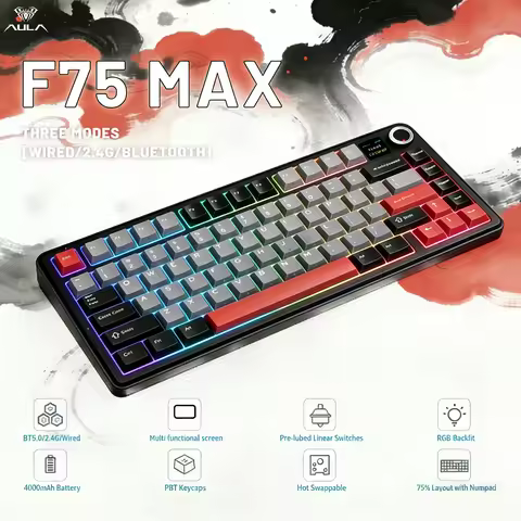 F75 MAX 75% Gasket Magnetic Switch Gaming Mechanical Keyboard 8K Polling Rate RGB Hot-Swap Triple Mo