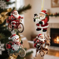 (VIP)  Clear Picture Ornament Festive 2d Acrylic Christmas Ornaments Santa Claus/snowman/puppy Holid