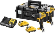 DeWALT DCK2111L2T-QW ชุด COMBO 12V DCD706+DCF801 สว่านกระแทกไร้สาย 12V พร้อมแบต2ก้อน+แท่นชาร์ตDCB115