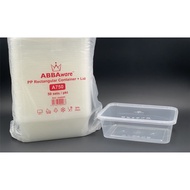 750 Rectangular Disposable Plastic Food Container [ 50sets± ] ABBA ware A750 / 750ml