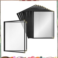 12 Pack Cafe Style Menu Cover Double  Edge (Black, 2 Pages/4 Views - 8.5 Inch X 11 Inch) candlered