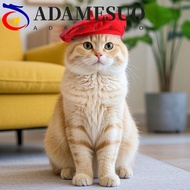 ADAMESUO Cat Beret Hat, Cute Fashionable Cat Dog Caps, Durable Comfortable Breathable Red Black Cat 